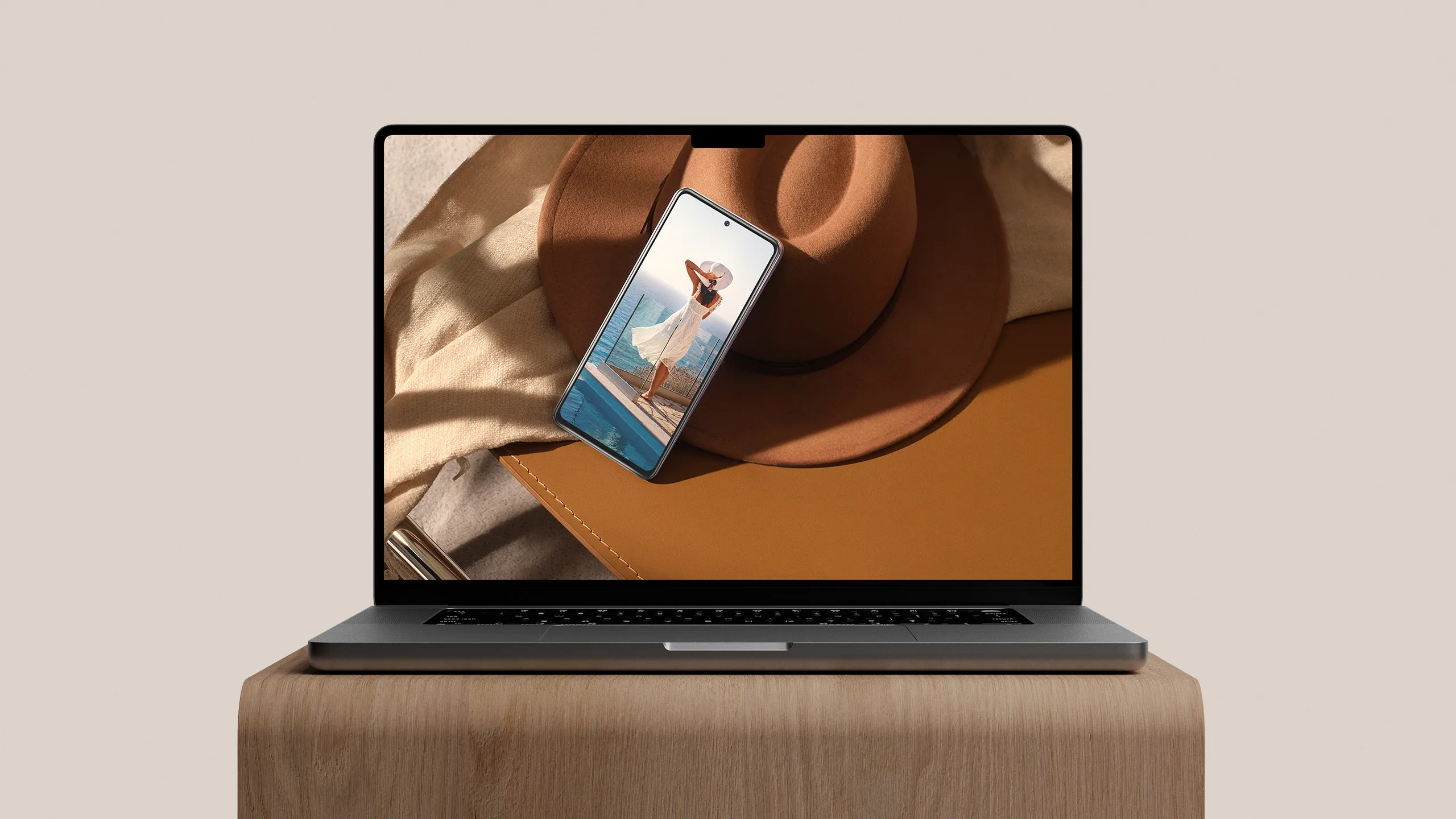 A laptop showing website design